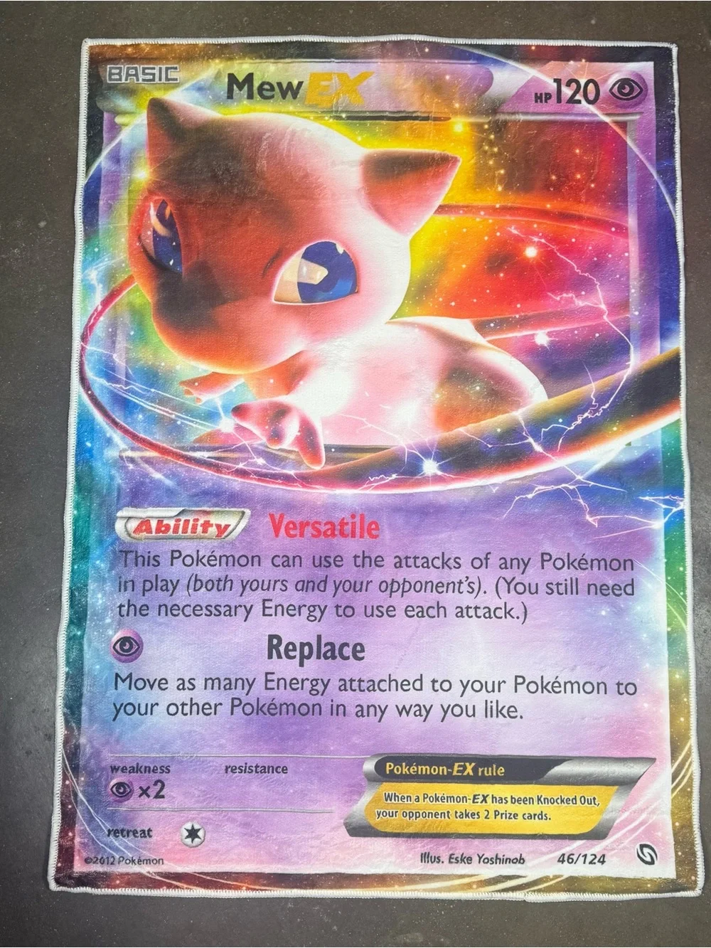 Large Pokemon Mew EX Full Art Dragons Exalted Huge TCG Card Rug Floor Mat Decor
